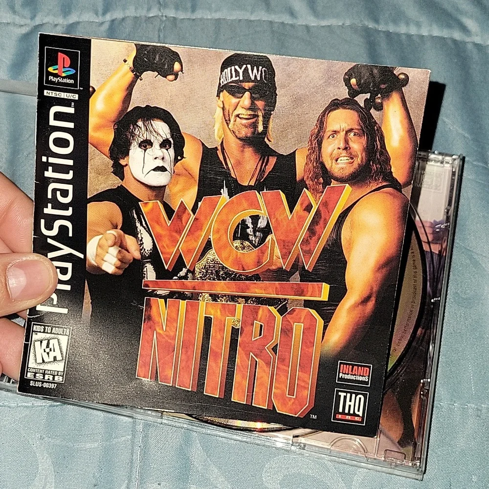 Vtg Playstation WCW Nitro Video Games Original case and Book